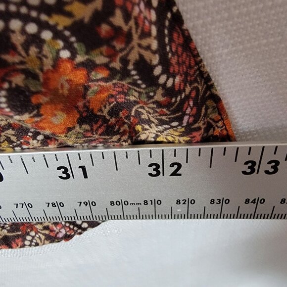 Christopher & Banks Womens Skirt Sz 12 Front Button Orange Paisley BoHo Peasant - Picture 4 of 10